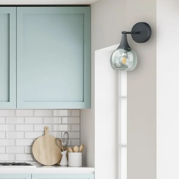 Applique STAR 1xE27/60W/230V nero/limpido