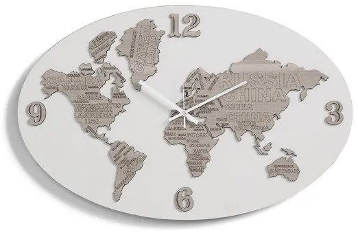 Orologio da parete 70x45 cm PLANISFERO in legno laminato BRC