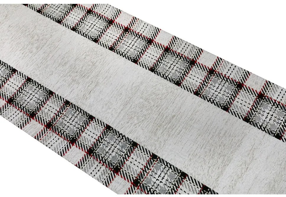 Runner Gobelin Tartan taupe Chenille IT025