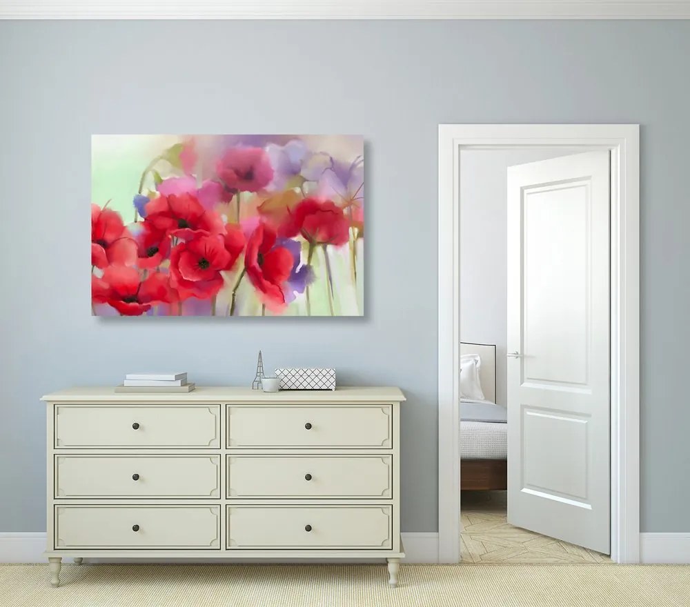 Quadro su tela – Splendidi papaveri disegnati