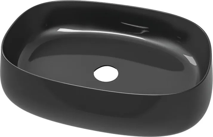 Lavabo da appoggio Paddle OLYMPIA CERAMICA rettangolare in ceramica L 60 x H 40 x P 40 cm nero lucido