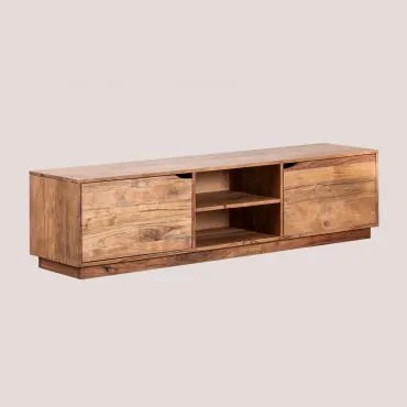 Mobile Tv 160x40 Cm Con Ripiano In Legno Di Acacia Tasmani Acacia Marrone - Sklum