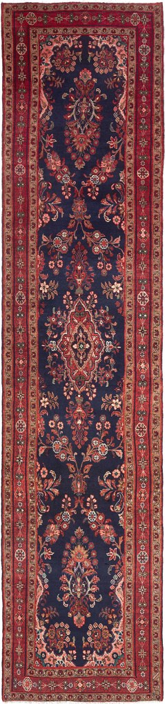 Hamedan Tappeto persiano 100x440 Blu (Iran) Annodato A Mano