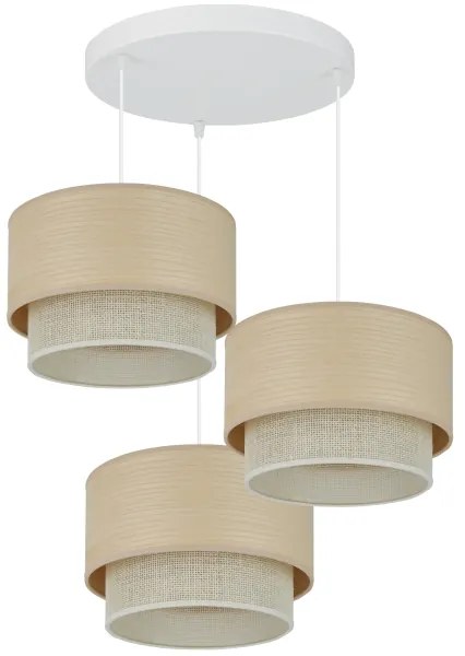 Brilagi - Lampadario a cavo ARIZONA BOHO 3xE27/15W/230V beige/bianco