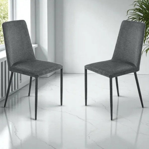 Sedia imbottita in tessuto Grigio Fumo ETTORE 2 sedie