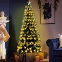 Albero di natale Luminoso 180 cm con Luci LED Fibra Ottica Bianco Caldo