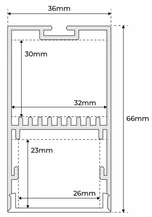 Profilo in Alluminio Nero Slim da 1m e 2m per striscia LED