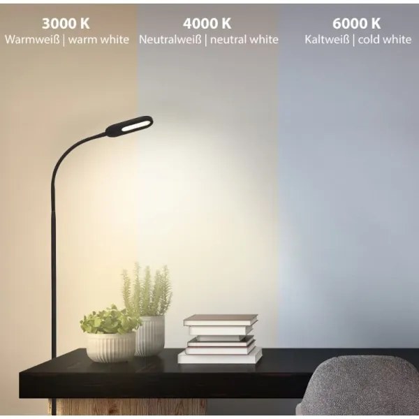 Briloner 1297-015 - Lampada da terra flessibile LED dimmerabile LED/6,6W/230V