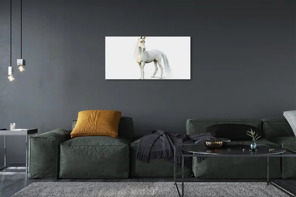 Quadro su tela Unicorno bianco 100x50 cm