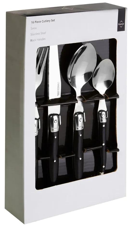 Posate in acciaio inox nero 16 pezzi Swiss - Premier Housewares