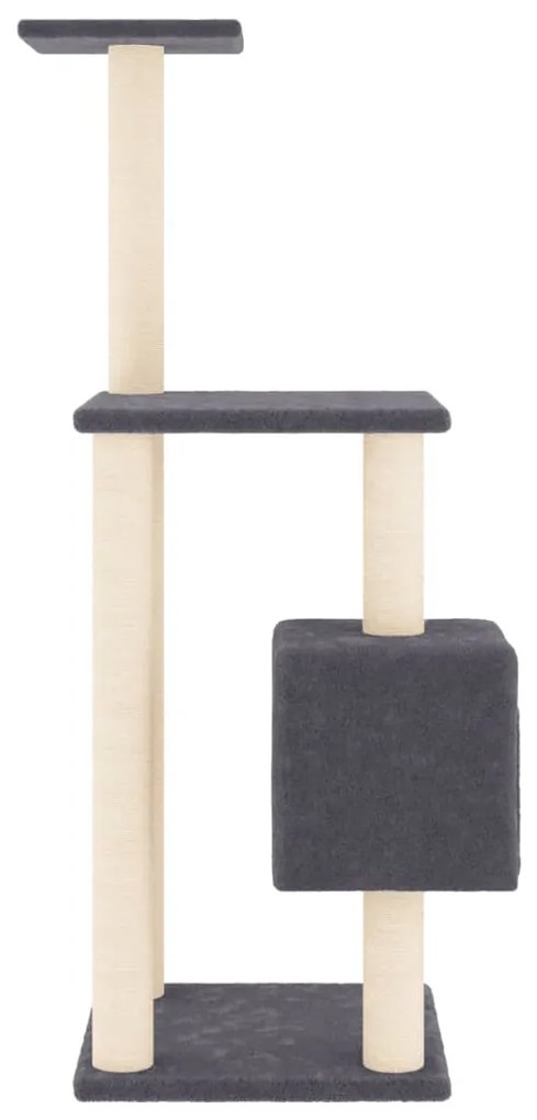 Albero per gatti con tiragraffi in sisal grigio scuro 104 cm