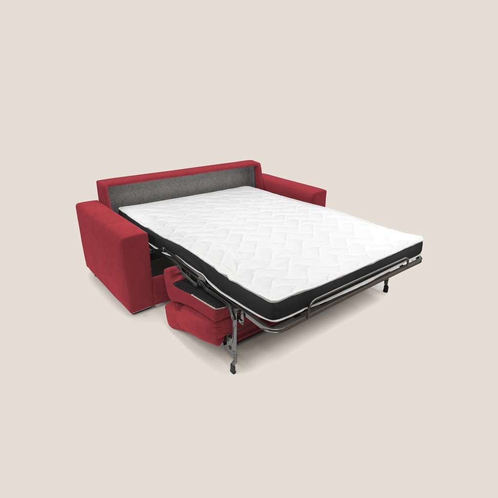 Nikita Divano letto matrimoniale con schienale morbido alto e rivestimento T02 rosso