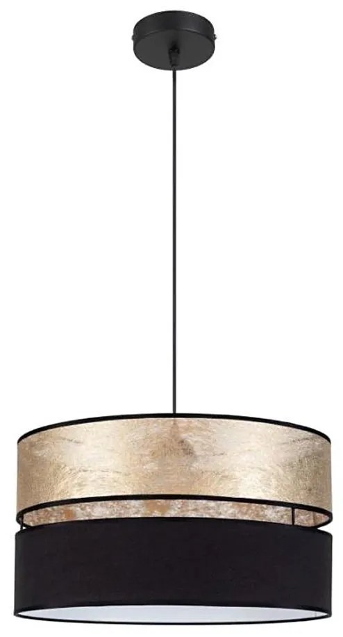 Lampadario su filo LIMA 1xE27/60W/230V dorato/nero