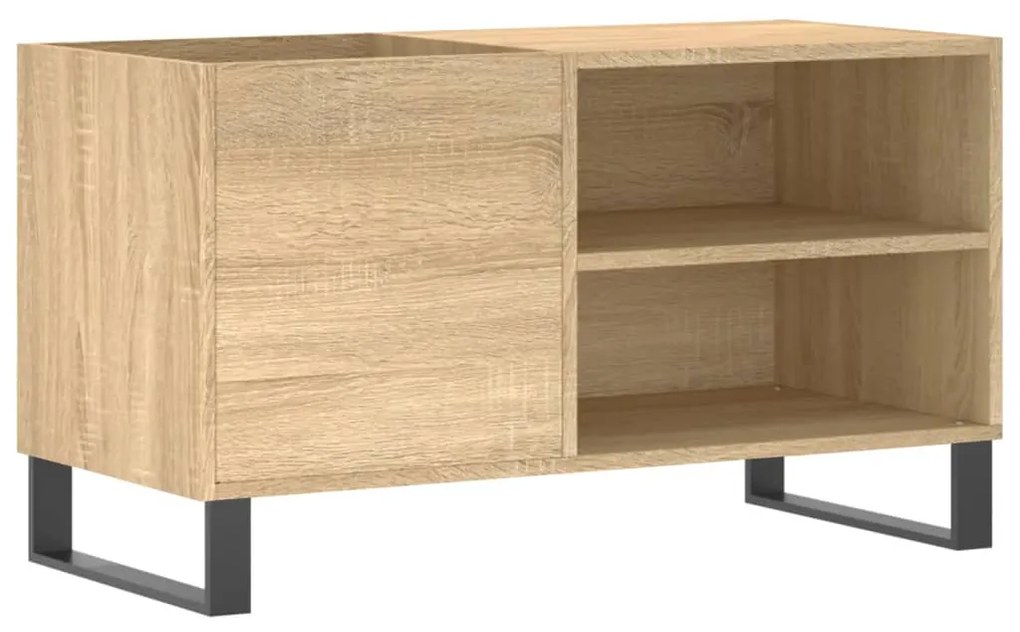 Mobile porta dischi rovere sonoma 85x38x48 cm legno multistrato