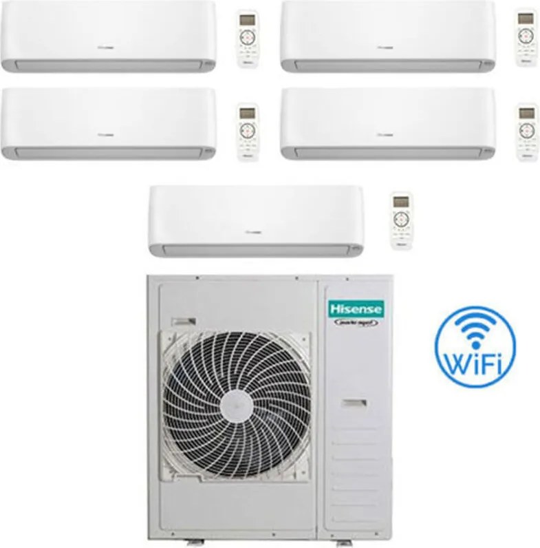 Climatizzatore Condizionatore Hisense Energy Pro Plus (Hi Energy) Wifi R32 Penta Split Inverter 9000 + 9000 + 9000 + 9000 + 9000 BTU con U.E.