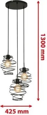 Briloner 4870-035 - Lampada a sospensione con cavo 3xE27/60W/230V