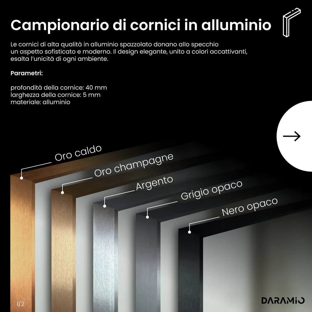 Specchio con luce LED F5