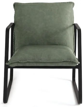 Poltrona in ecopelle imbottita con struttura in metallo CESCA VERDE
