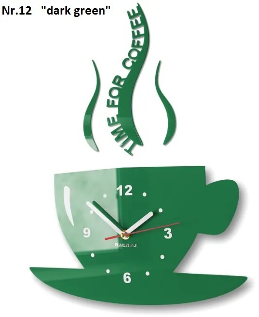 Orologio da parete È l'ora del caffè Verde scuro