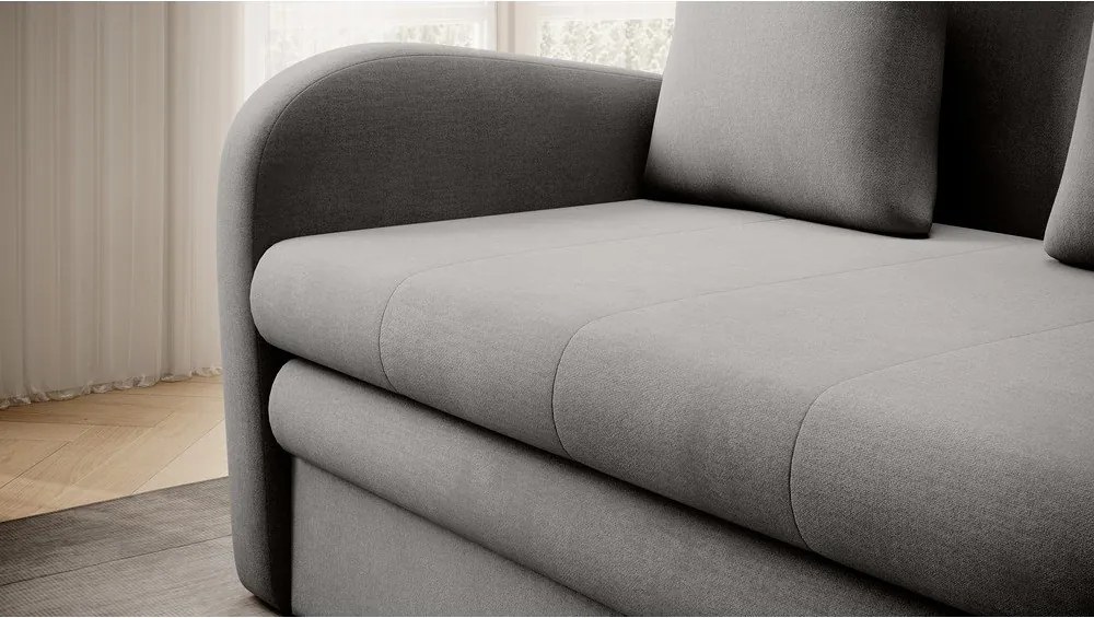 Divano grigio allungabile e rivestimento in velluto 130 cm Ario – ELTAP