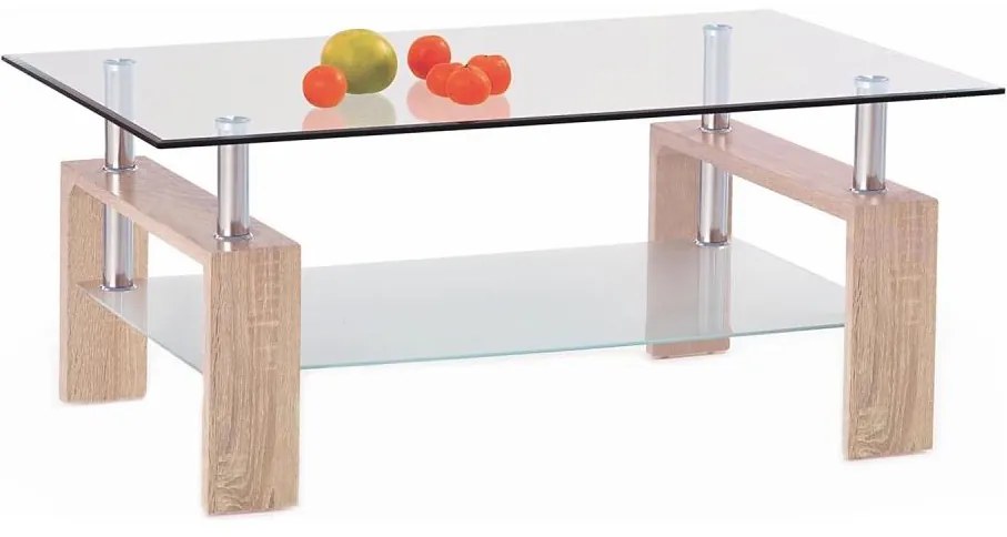 Tavolino 55x110 cm limpido/quercia sonoma