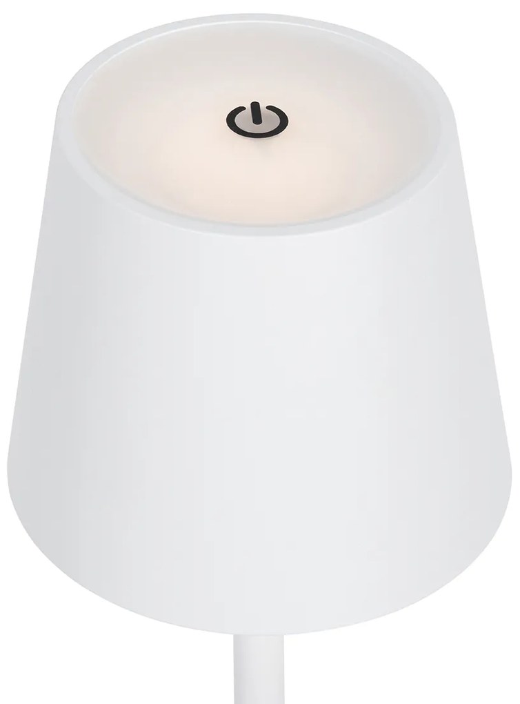 Lampada da tavolo da esterno bianca con LED con dimmer touch ricaricabile - Jackson