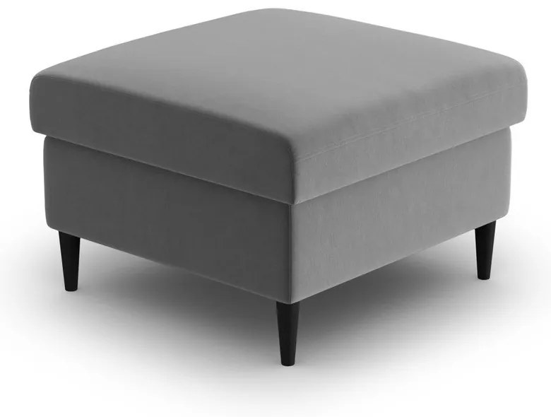 Poggiapiedi grigio chiaro con rivestimento in velluto Kyoto – Cosmopolitan Design