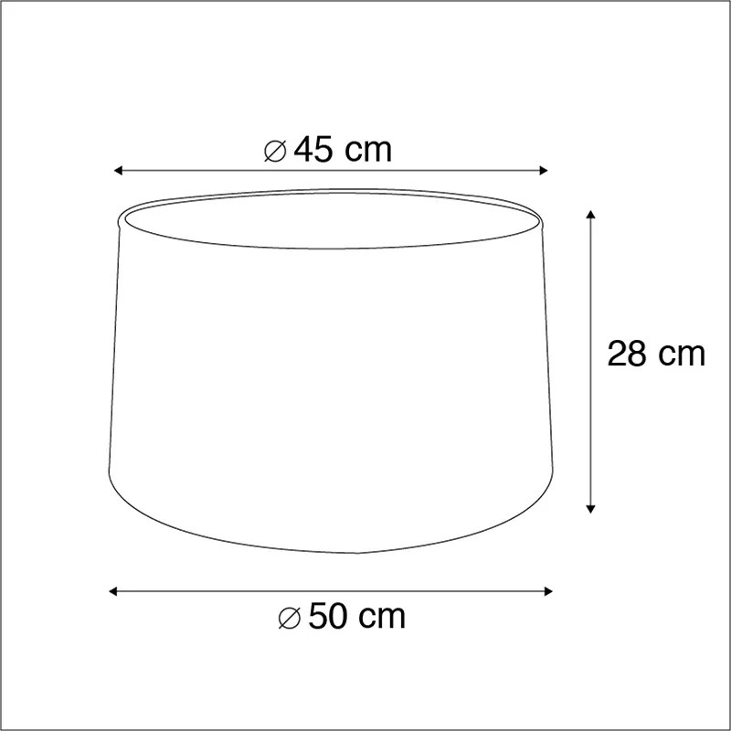 Paralume in cotone nero 45/50/28 con interno dorato