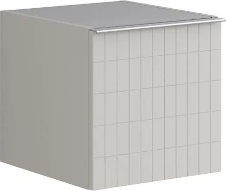 Base laterale Pixel con anta Grid laccato opaco Beige Greige e maniglia alluminio brillante L.40 H.40 P.45,5 cm.