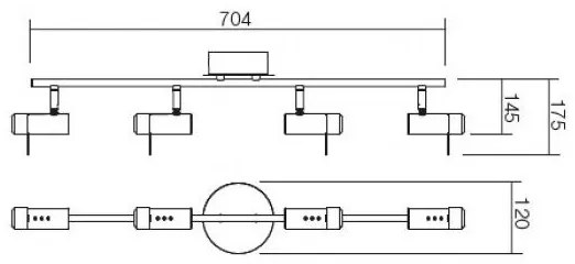 Redo 04-332 - Faretto LED SLIM 4xLED/4W/230V cromo lucido