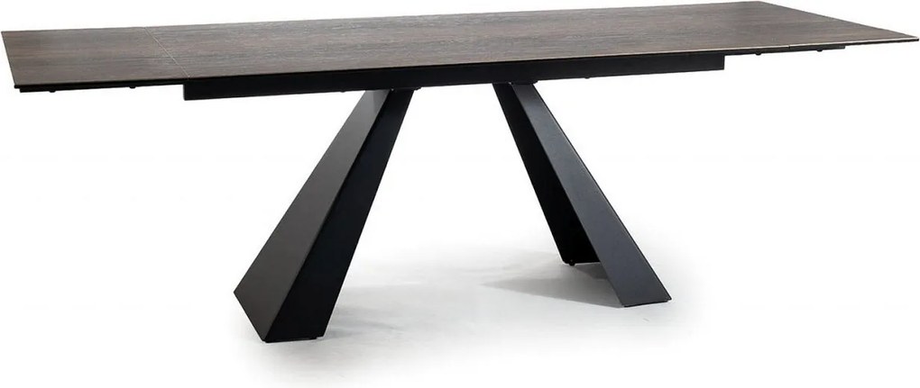 Tavolo allungabile Salvadore Ceramic LEGNO marrone/nero opaco - L160-240 cm