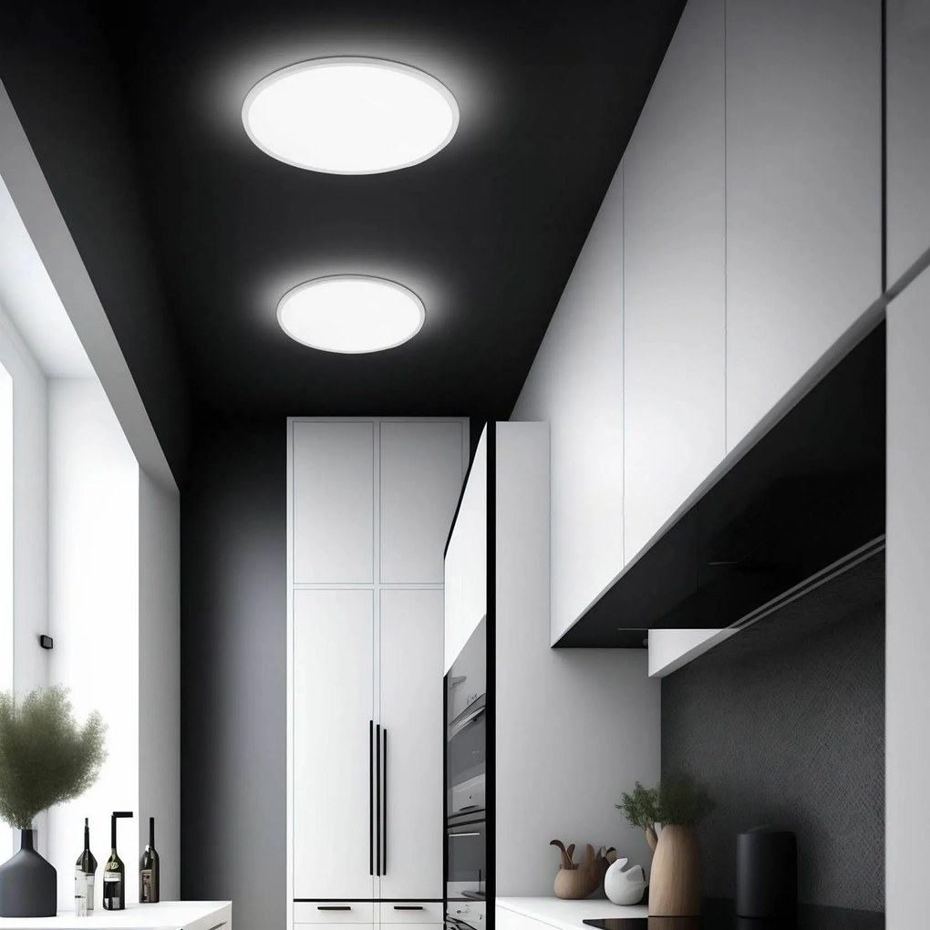 Pannello LED Aqua, Ø 30 cm, bianco, metallo/plastica CCT dimmerabile Aqua TK Lighting,, Bianco / Opale, Bagno, Metallo, Moderno, Pannello LED