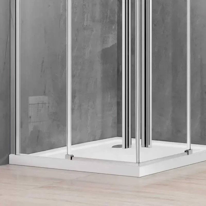 Kamalu - Box doccia 100x100 angolare scorrevole altezza 200 h vetro 8mm | KSA1000