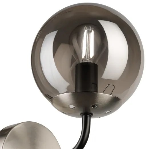 Brilagi - Lampada da parete MALIVA 1xE14/15W/230V cromo opaco/fumé