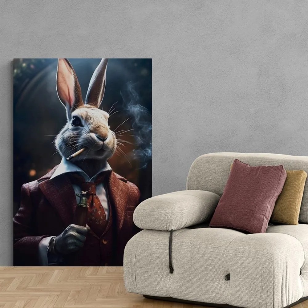 Stampa su tela – Gangster animale coniglio