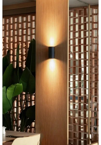 FARO 40543 - Applique SOLE 2xGU10/8W/230V nero ondulato arrotondato