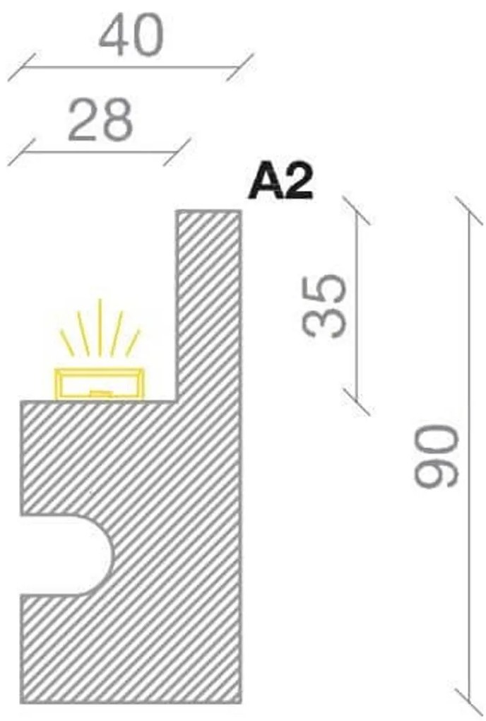 Cornice Pitturabile per Illuminazione Unidirezionale per Strisce LED - 115m Variante Lunghezza 115 Metri