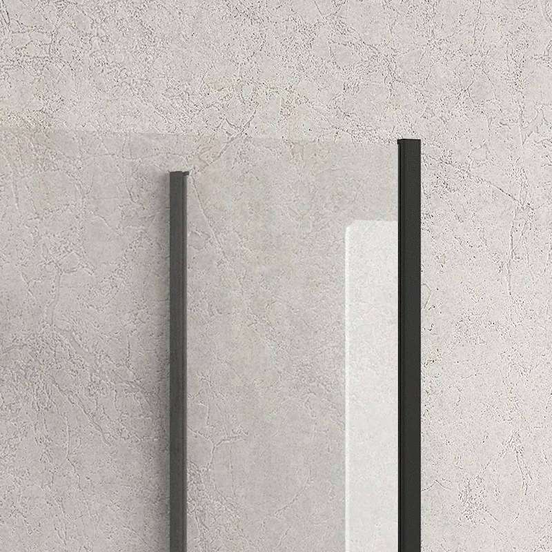 Kamalu - Doccia walk in 80x90 angolare con profilo nero | KW4000B