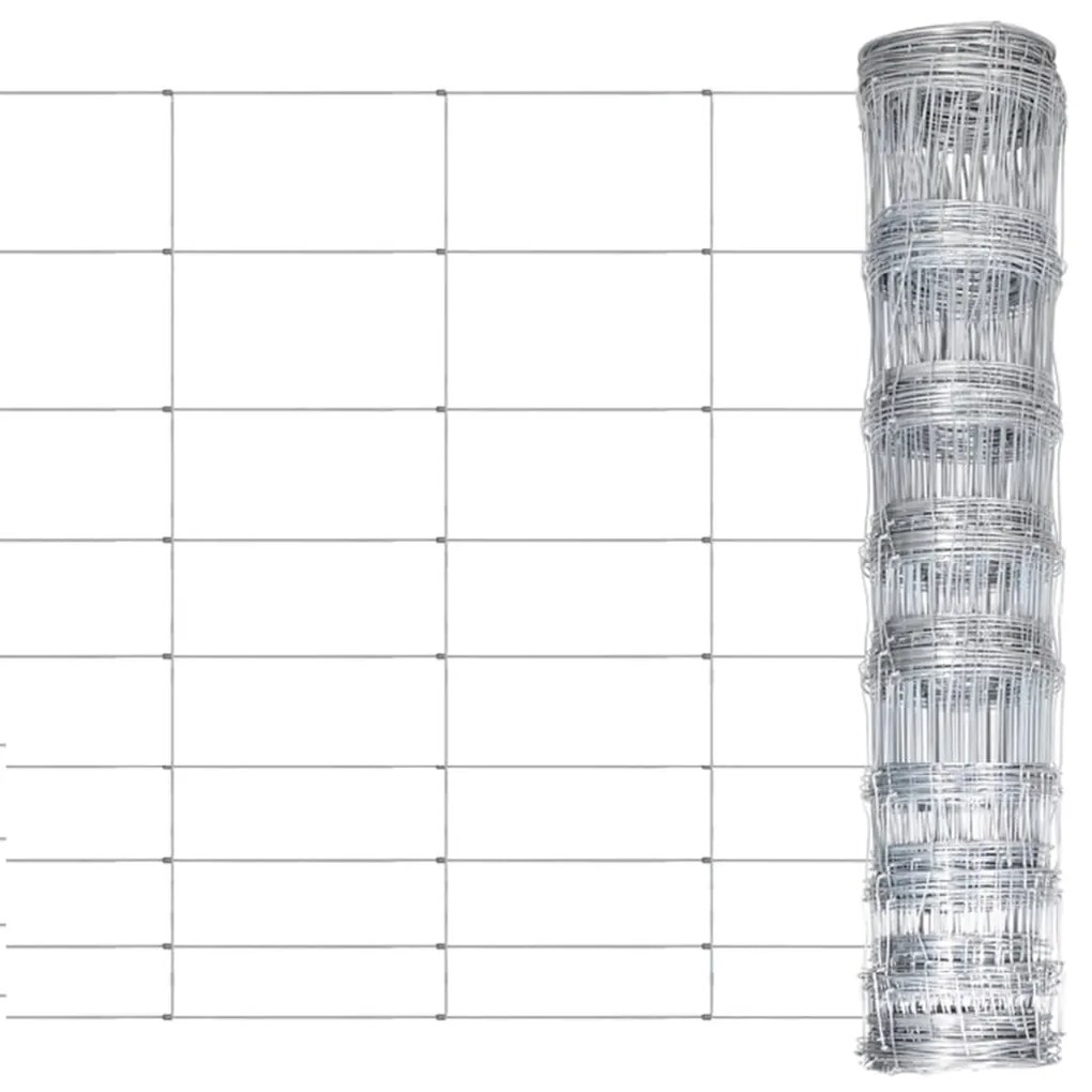 Recinzione Da Giardino İn Acciaio Zincato 50x1,2 M Argento /