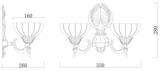 Brilagi - Applique CLASSIC 2xE27/60W/230V ottone