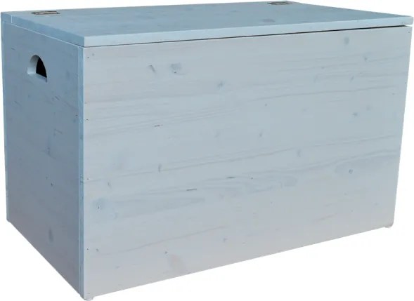 Cassapanca pouf contenitore in legno massello SHABBY CHIC cm 78