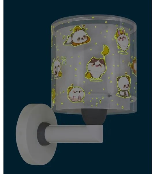 Dalber 41769E - Lampada da parete per bambini KAWAII FRIENDS 1xE27/15W/230V grigia
