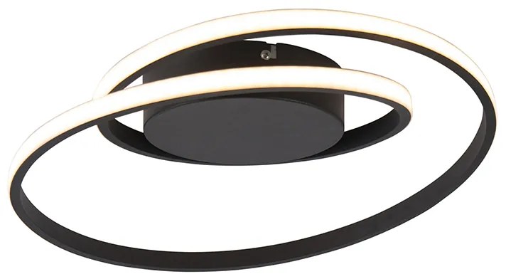 Plafoniera di design nera con LED dimmerabile a 3 livelli - Krula