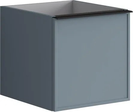 Cassettiera Pixel con 2 cassetti (1 interno) frontale Frame  laccato opaco indaco e maniglia alluminio nero opaco L.40 H.40 P.45,5 cm.