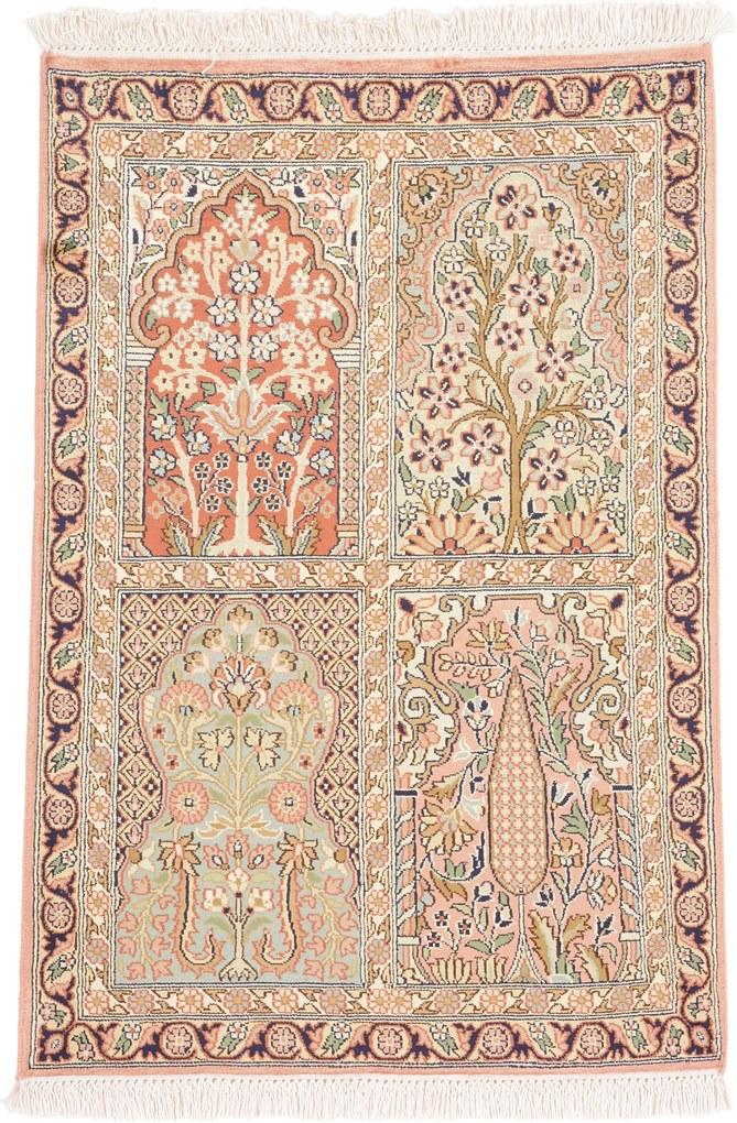 Cashmere Silk Tappeto 60x90 (Indian) Annodato A Mano