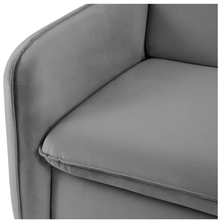 Divano letto in velluto grigio 214 cm Vienna - Cosmopolitan Design