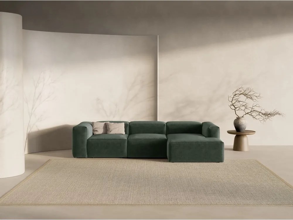 Divano angolare verde (con penisola a destra/con chaise lounge) Bergamo – Cosmopolitan Design