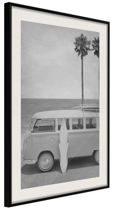 Poster  Hippie Van II  Cornice Quadri Cornice nera con pass-partout, Larghezza x Altezza Home decor 40x60