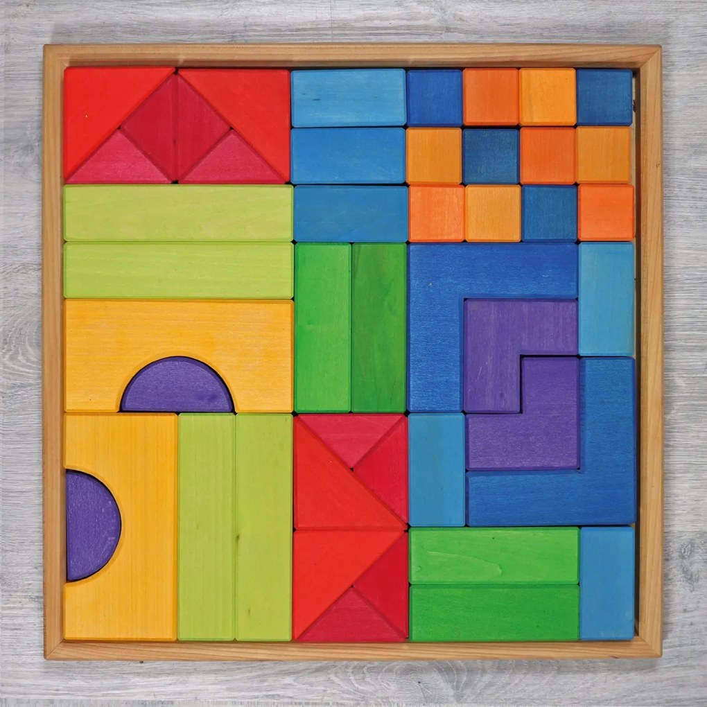 Grimm's - Blocchi di costruzioni di base in legno - 46 pezzi