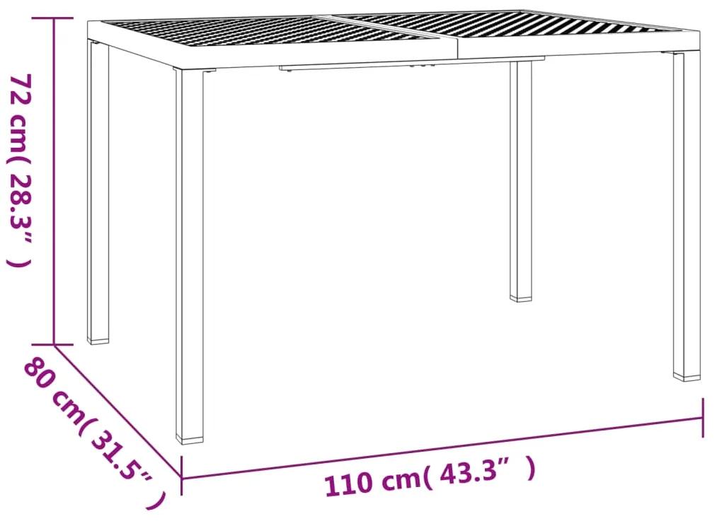 Tavolo da Giardino Antracite 110x80x72 cm Acciaio